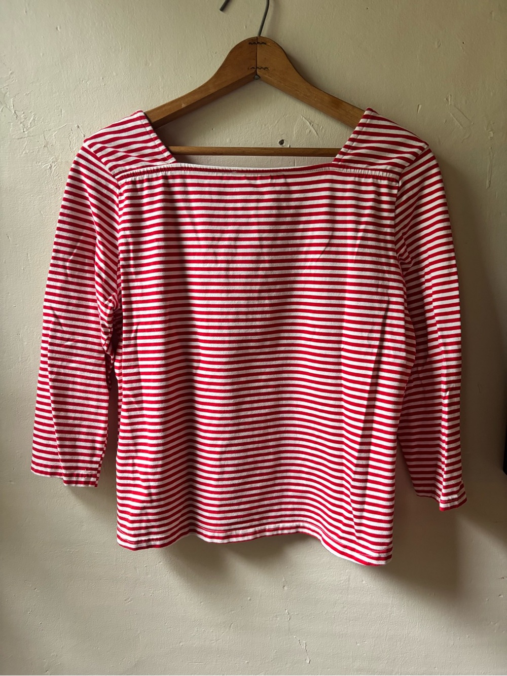 Ellison Striped Shirt Boatneck Red Nautical French Girl Summer Top EXC Large - Picture 3 of 7